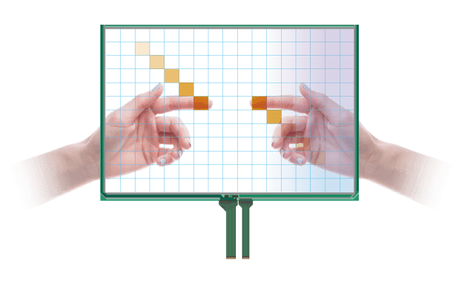 4線セル式抵抗膜マルチタッチパネル
