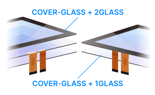 Glass components used. Slimmed down from 3 to 2 pieces